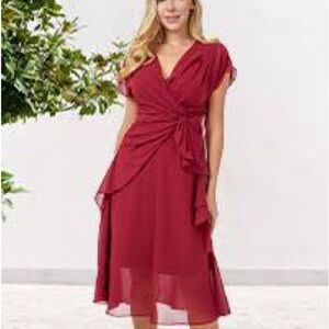 Elegant Red Midi Dress